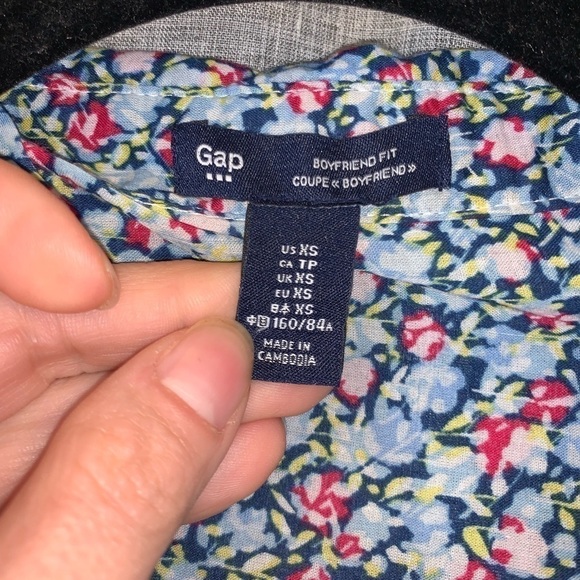 WOMENS Gap floral boyfriend button down xsmall - Picture 5 of 7